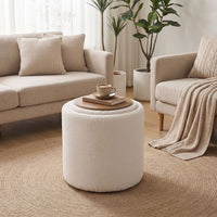 Giantex 42.5 cm Round Storage Ottoman with Flipping Lid