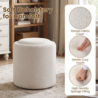 Giantex 42.5 cm Round Storage Ottoman with Flipping Lid