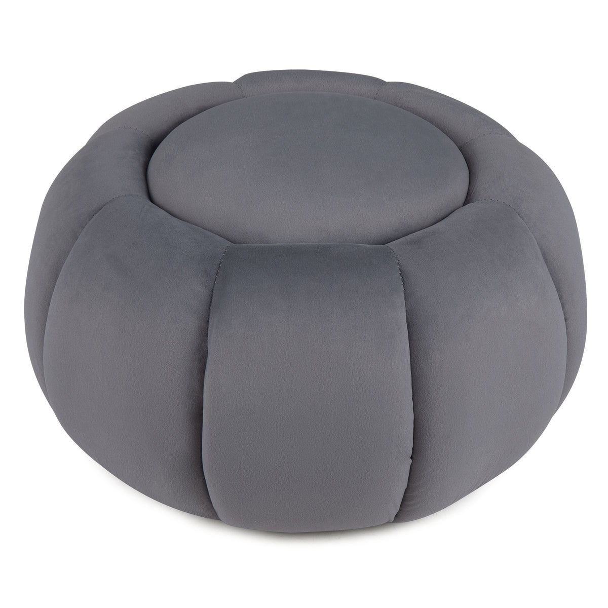 Pumpkin Ottoman with Hidden Storage and Removable Lid for Living Room