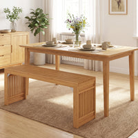 Giantex Bamboo Dining Bench, 90CM Long Entryway Bench Indoor Kitchen Bench
