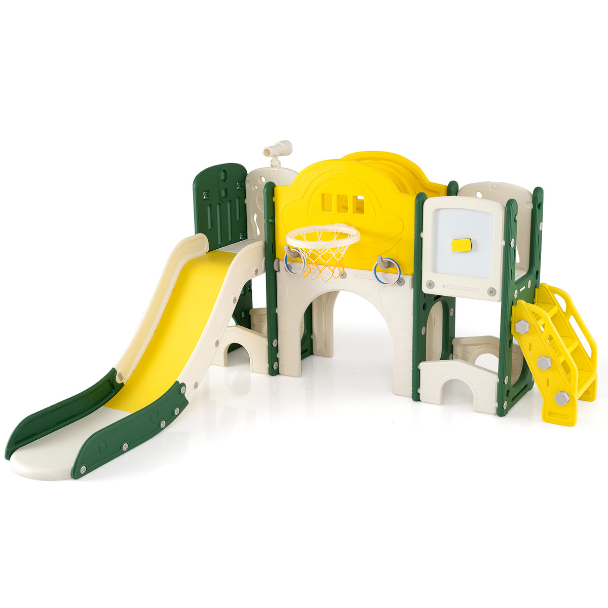 10 in 1 Toddler Slide Set, Kids Slide and Climber Playset with Magnetic Whiteboard