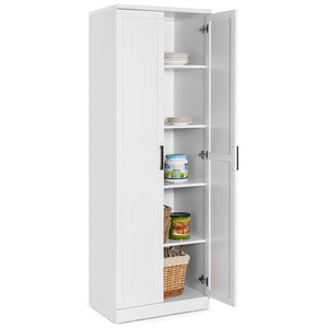 Giantex 178 cm Kitchen Pantry Cabinet, Utility Storage Cabinet w/ 2 Doors & 5 Shelves