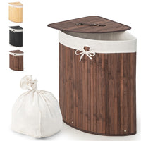 Giantex Laundry Hamper with Lid, 72L Bamboo Laundry Basket with Removable and Machine Washable Liner Bag