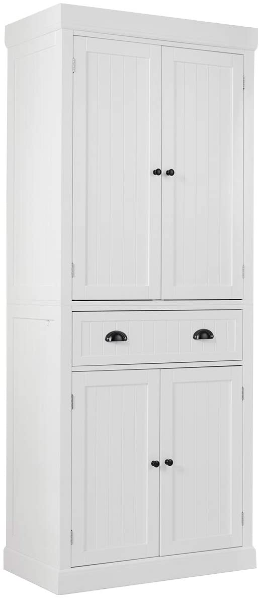 Giantex 183.5 cm Kitchen Pantry Storage Cabinet, Tall Freestanding Cupboard with 4 Doors