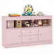 Toy Storage Organiser for Kids, Storage Chest with 2 Drawers, 2 Closed Cabinets and 1 Open Compartment for Books and Dolls