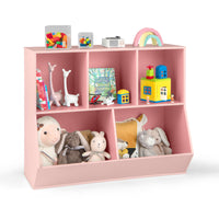 5-Cubby Kids Toy Storage Organizer with Footboard for Kids