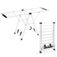 Foldable Metal Laundry Drying Rack with Height Adjustable Wings, 20 Drying Rails