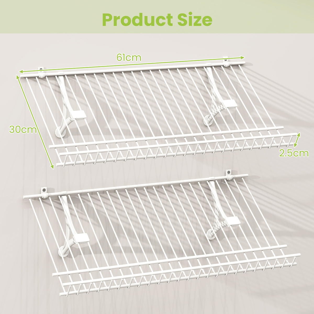 Closet Shelves Wall Mounted Set of 2