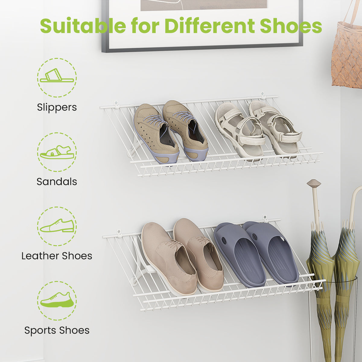 Closet Shelves Wall Mounted Set of 2