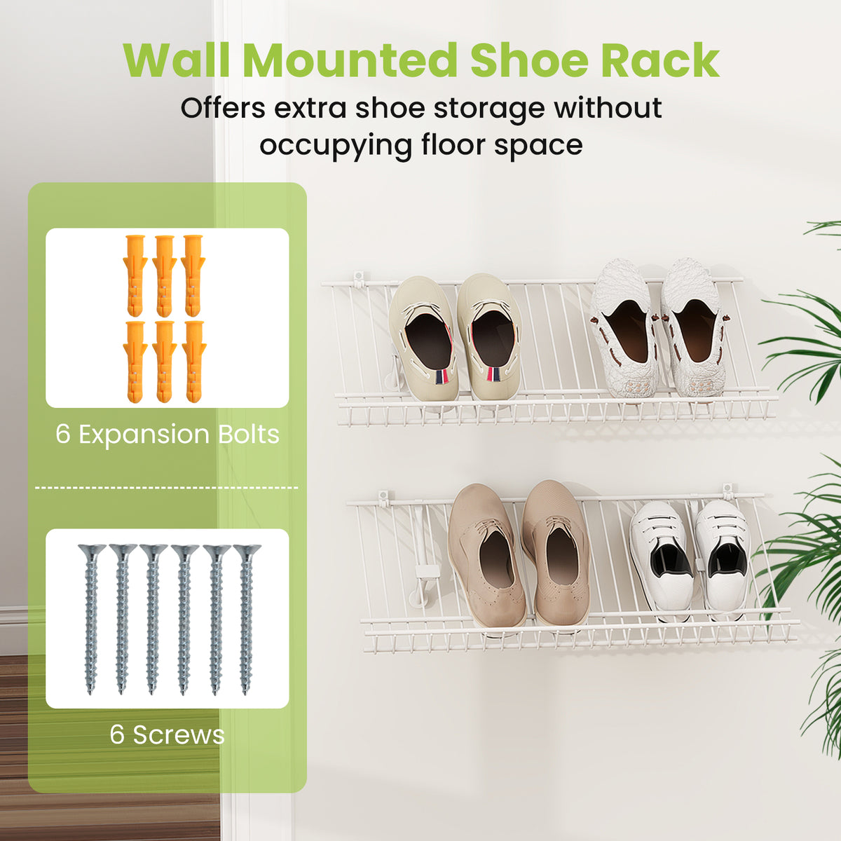 Closet Shelves Wall Mounted Set of 2