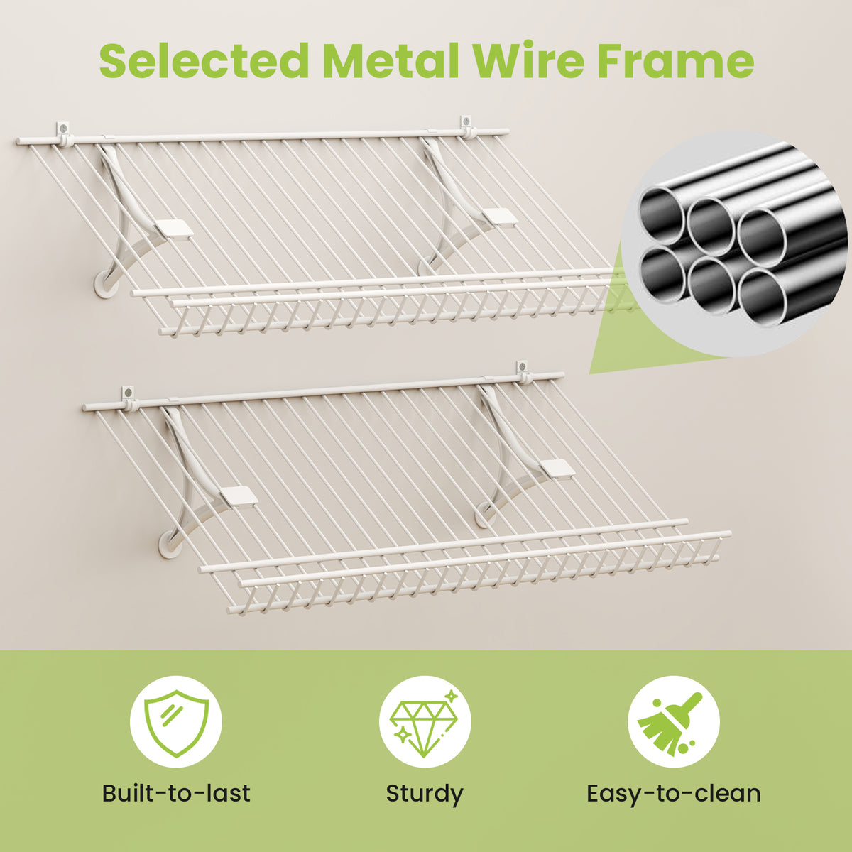 Closet Shelves Wall Mounted Set of 2