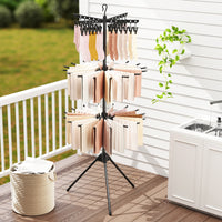 3-Tier Folding Clothes Drying Rack, 178 cm Freestanding Tripod Laundry Drying Rack