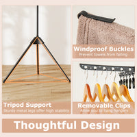3-Tier Folding Clothes Drying Rack, 178 cm Freestanding Tripod Laundry Drying Rack