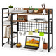Desk Shelf, 4-Tier Desktop Display Rack with Metal Grid Panel & 6 Hooks