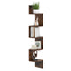 5-Tier Corner Shelf, Floating Bookshelf, Wall Mounted Storage Organizer