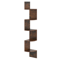 5-Tier Corner Shelf, Floating Bookshelf, Wall Mounted Storage Organizer