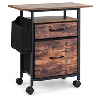Giantex 2-Drawer Mobile File Cabinet, Rolling Printer Stand with Extended Tabletop