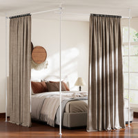 Room Divider Curtain Rod with Adjustable Floor for Apartment and Bedroom