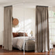 Room Divider Curtain Rod with Adjustable Floor for Apartment and Bedroom