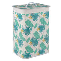 72 L Bamboo Hamper with Lid and Liner for Laundry Room or Bedroom