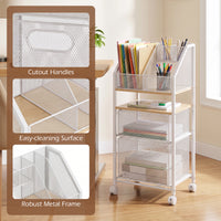 Rolling File Utility Cart with 2 Drawers and Lockable Wheels for Home Office