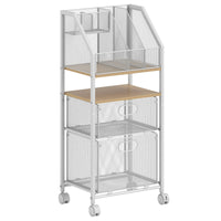 Rolling File Utility Cart with 2 Drawers and Lockable Wheels for Home Office