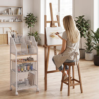 Rolling File Utility Cart with 2 Drawers and Lockable Wheels for Home Office