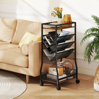 Rolling File Utility Cart with 2 Drawers and Wooden Top for Home Office