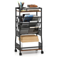 Rolling File Utility Cart with 2 Drawers and Wooden Top for Home Office