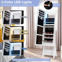 Jewelry Mirror Armoire with Adjustable Tilt Angle and Large Capacity