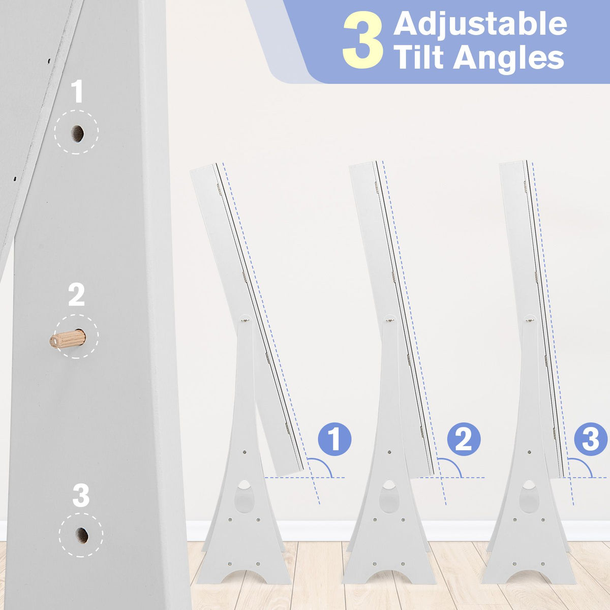 Jewelry Mirror Armoire with Adjustable Tilt Angle and Large Capacity