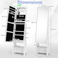 Jewelry Mirror Armoire with Adjustable Tilt Angle and Large Capacity
