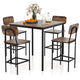 Giantex 5-Piece Dining Bar Table Set, 4 Person Kitchen Breakfast Table Set with Steel Frame , Walnut