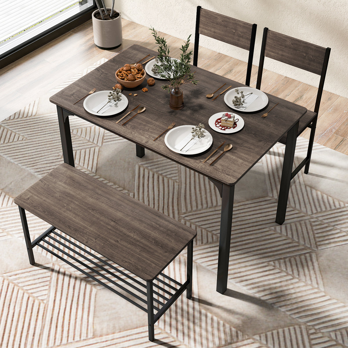 Giantex 4-Piece Dining Table & Chair Set