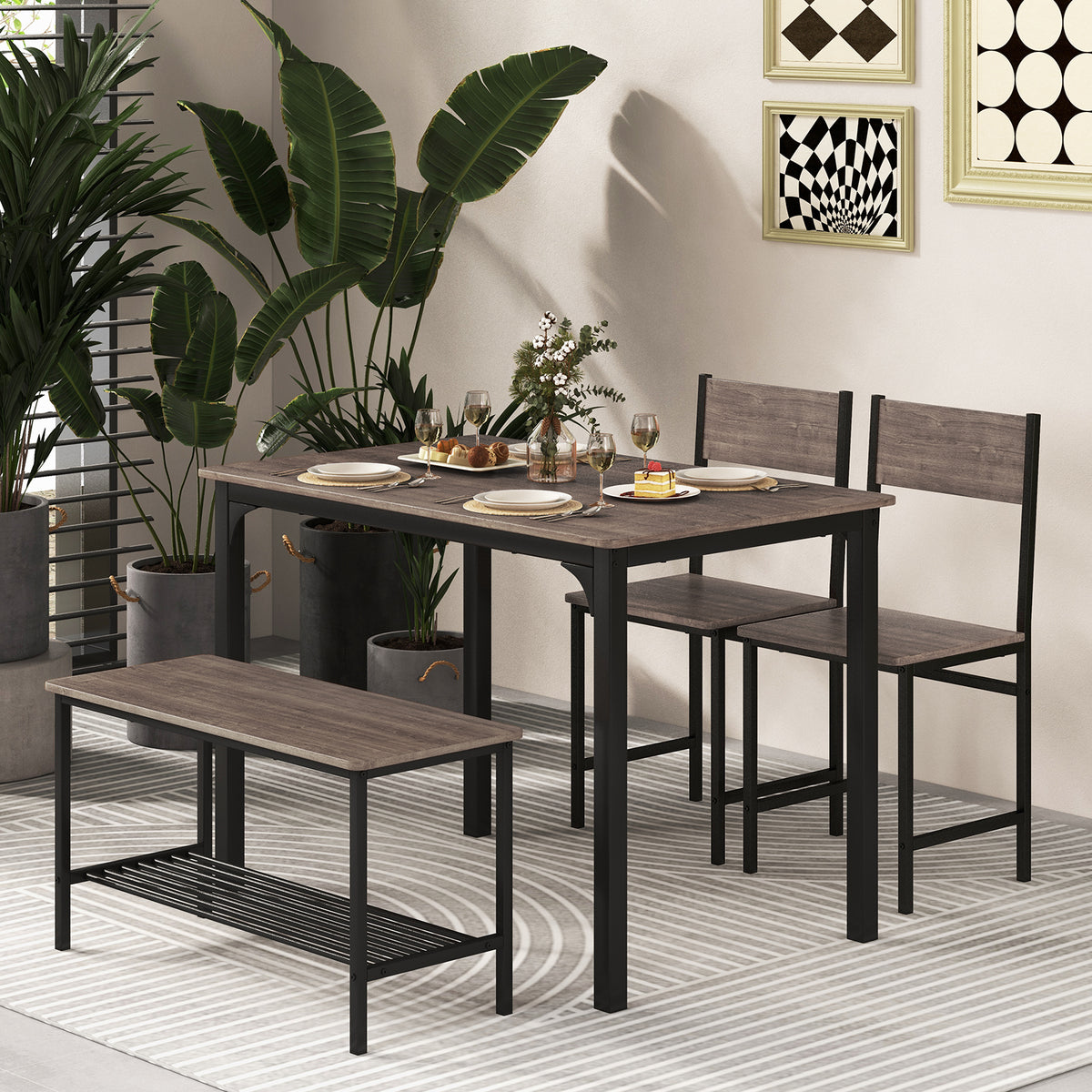 Giantex 4-Piece Dining Table & Chair Set