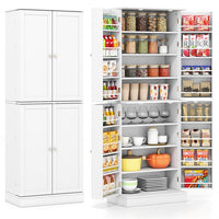 Giantex Kitchen Pantry Cabinet, 167 CM Freestanding Tall Buffet Cupboard w/Two 4-Tier Cabinets