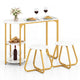 3-Piece Dining Table Set Rectangular Kitchen Table and 2 Stools with 2-tier Storage Shelves