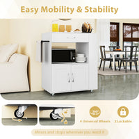 Giantex Kitchen Island Trolley, Rolling Kitchen Serving Trolley w/ 3 Spice Racks, Drawer, Open Shelf & Large Cabinet