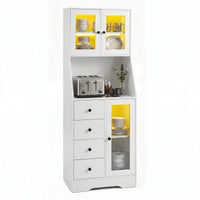 Giantex 163CM Tall Kitchen Pantry Cabinet, Freestanding Coffee Bar Cabinet