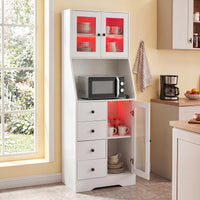 Giantex 163CM Tall Kitchen Pantry Cabinet, Freestanding Coffee Bar Cabinet