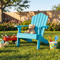 Kids Adirondack Chair with Tilted Backrest and Wide Armrests for Ages 3-7