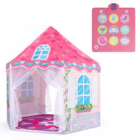 Kids Dance Mat and Princess Playhouse Set with 3 Game Modes and LED Lights for Girls Ages 3+
