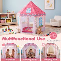 Kids Dance Mat and Princess Playhouse Set with 3 Game Modes and LED Lights for Girls Ages 3+