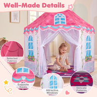 Kids Dance Mat and Princess Playhouse Set with 3 Game Modes and LED Lights for Girls Ages 3+