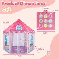 Kids Dance Mat and Princess Playhouse Set with 3 Game Modes and LED Lights for Girls Ages 3+