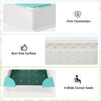 Kids Outdoor Sandbox with Waterproof Cover and 4 Corner Seats