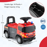 Kids Ride On Push Car with Steering Wheel Lights Sirens Horn and Music for 18 Months+