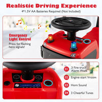 Kids Ride On Push Car with Steering Wheel Lights Sirens Horn and Music for 18 Months+