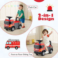 Kids Ride On Push Car with Steering Wheel Lights Sirens Horn and Music for 18 Months+