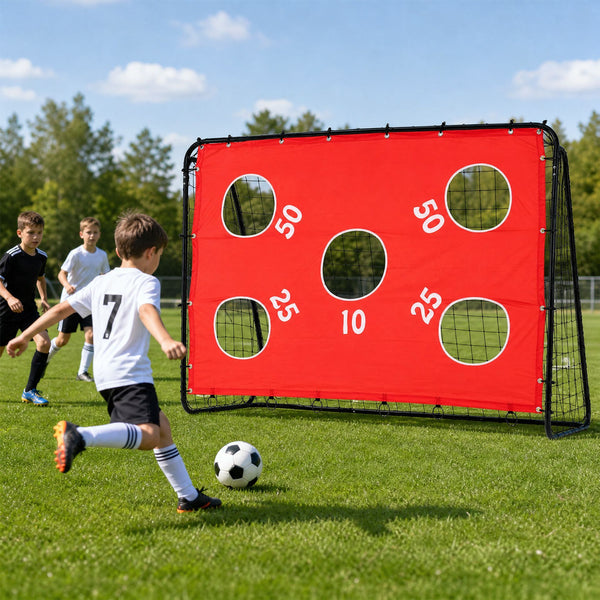 Kids Soccer Goal with Red Removable Target Cloth with Metal Frame